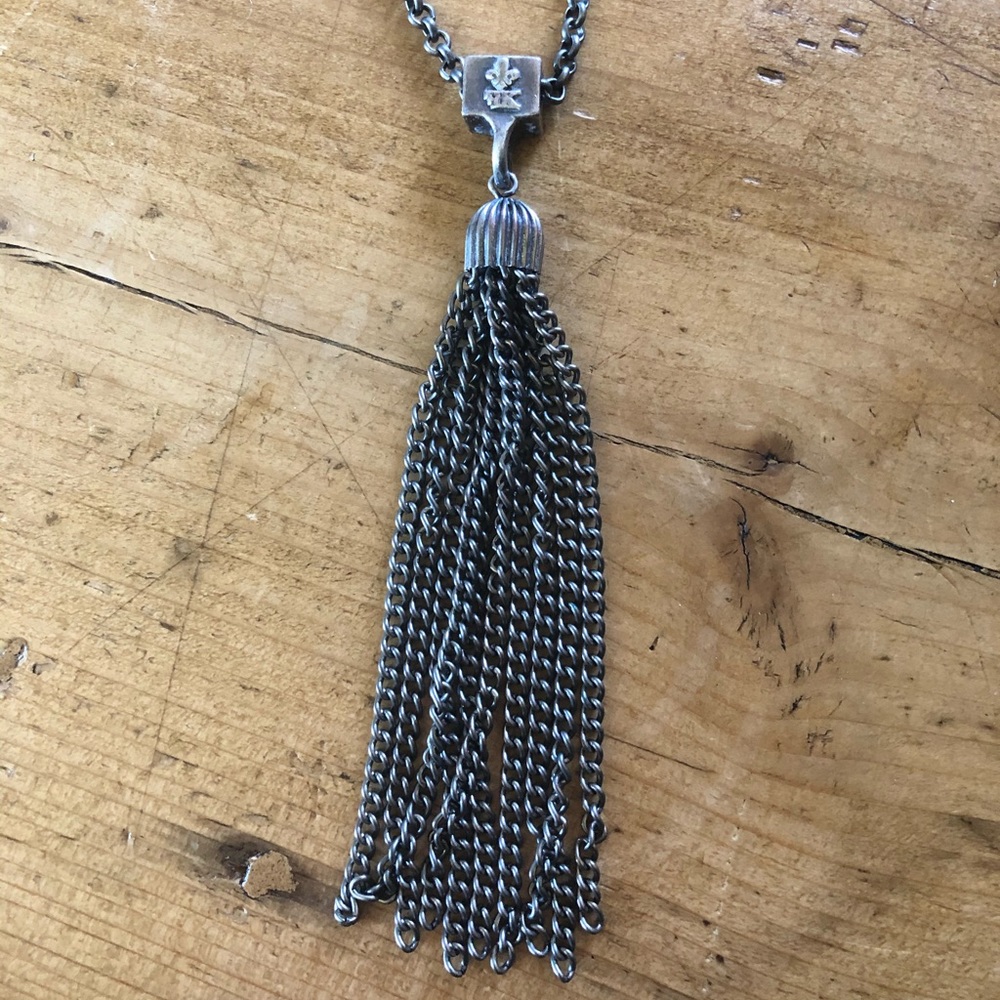 “French Kande” Cable Chain Necklace with Tassel